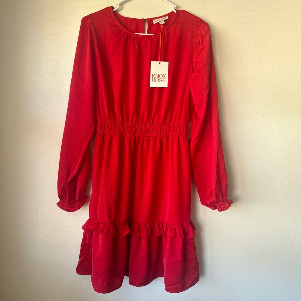 Knox Rose Long Sleeved Red Dress